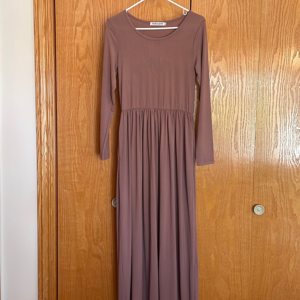 Mauve silk maxi dress